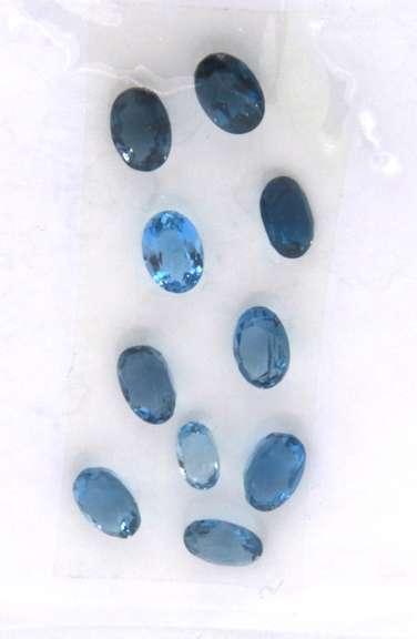 Lavish Group of 10 Oval Cut London Blue Topaz Gemstones, 10.40cts