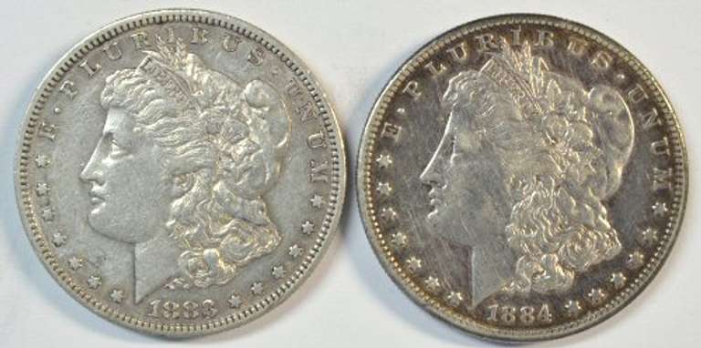 Scarcer 1883-S & 1884-S Morgan Silver Dollars. Key dates