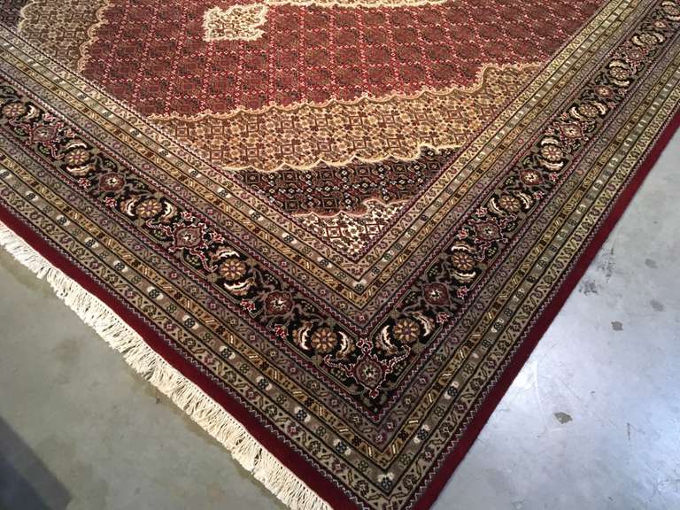 FINE  SILK & WOOL PERSIAN TABRIZ RUG