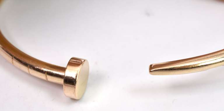 14KT Rose Gold Nail Bangle Bracelet