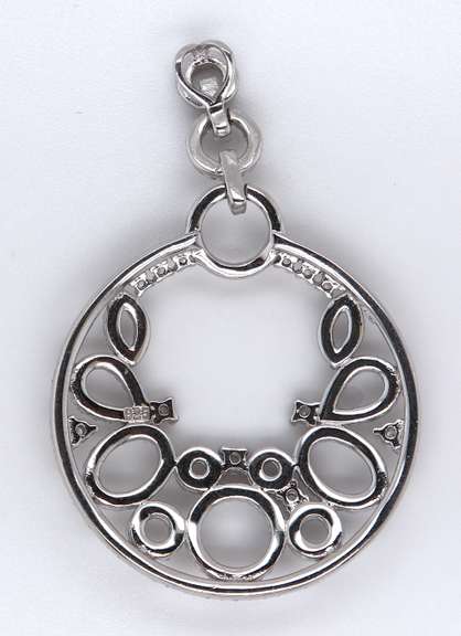 Round Sterling Silver Pendant with Cubic Zirconias