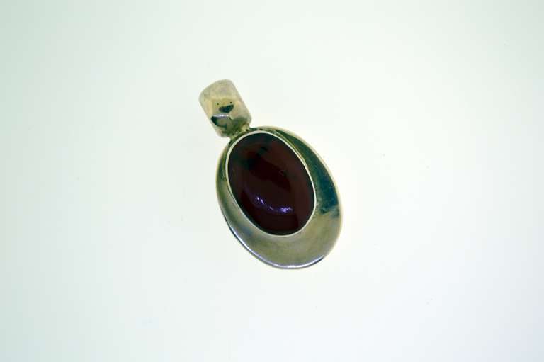 Mexico Sterling Silver Amber Pendant