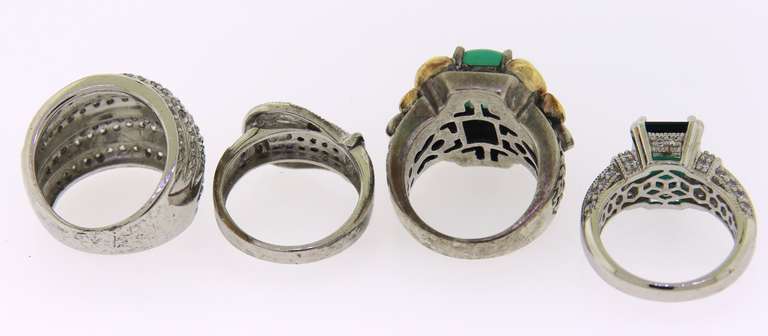 Group Lot of 4 Sterling Silver Rings