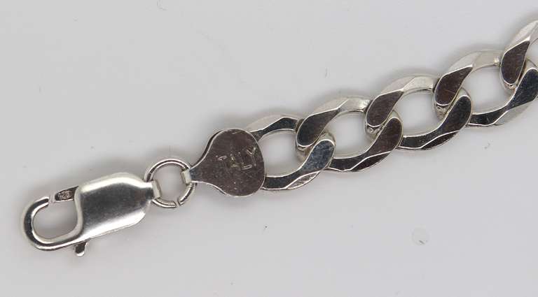 Sterling Silver Curn Link Men's Bracelet