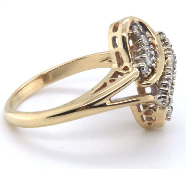 Gorgeous Yellow Gold Diamond Bypass Ring