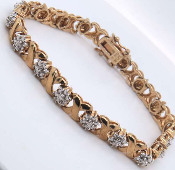 LADIES 14K YELLOW GOLD DIAMOND BRACELET