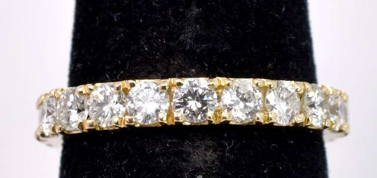 Beautiful Ladies Eternity Diamond Ring in 14K Yellow Gold