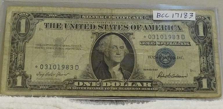 1957 Star Note $1 Sil Cert, circ.