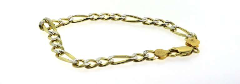 Nice Gold Plated Sterling Silver Figaro Chain Bracelet
