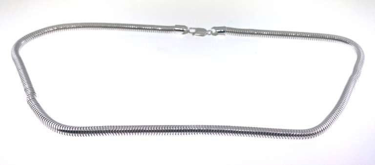 Alluring Handmade Italian Sterling Silver Flexible Snake Chain Necklace
