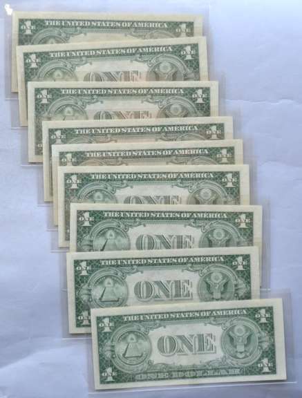 10 Consecutive CH CU 1935 G $1 Silver Cetificates