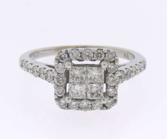 Stunning 14kt WG Diamond Invisible Set Halo Ring
