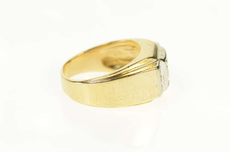 14K Yellow Gold 0.21 Ctw Squared Men's Diamond Wedding Ring