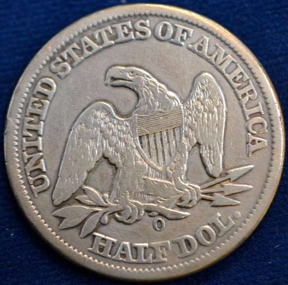 1858-O Seated Liberty Half Dollar, Circulated.