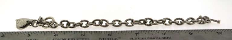 Sterling Silver Cable Chain Twin Heart Bracelet