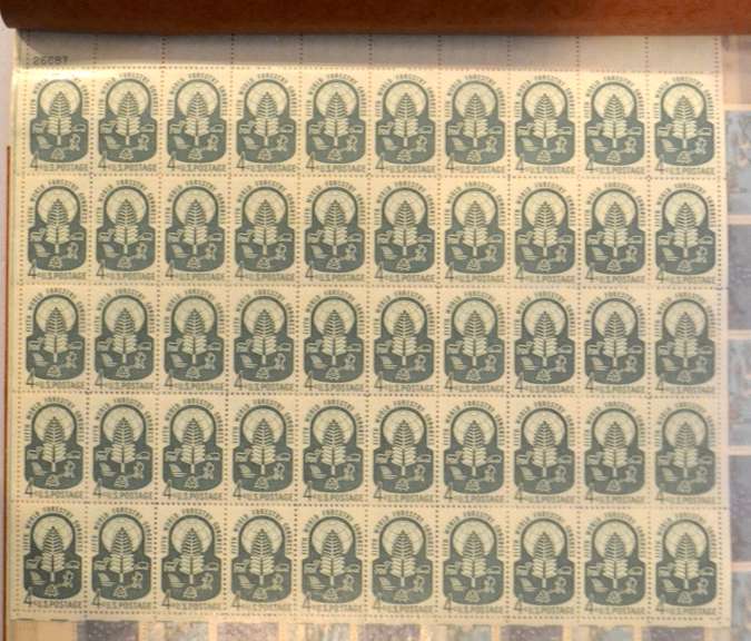 Various Mainly  4 Cent Mint US Sheets Probably 1960 s Era $ 56.40.  Face Value