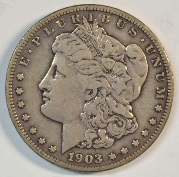 Handsome scarce 1903-S Morgan Silver Dollar. Sharp VF/XF
