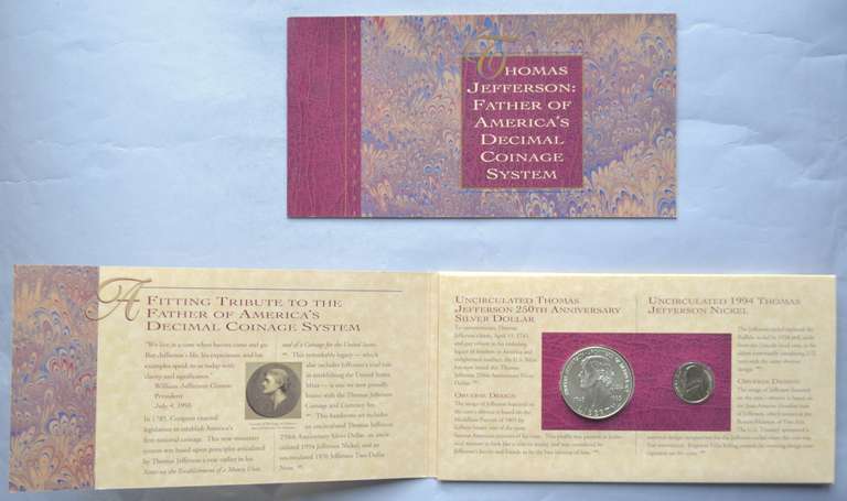 1993 Jefferson Coin and Currency Set