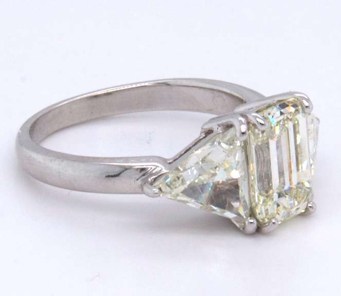 Remarkable +4ctw. Three-Diamond Ring