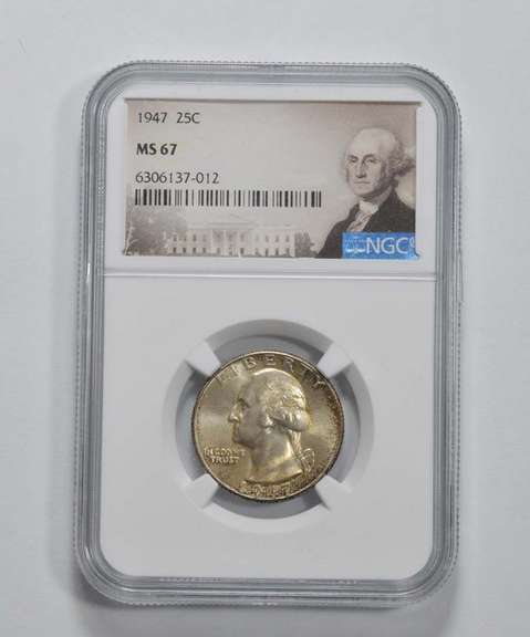 MS67 1947 Washington Quarter - Graded NGC