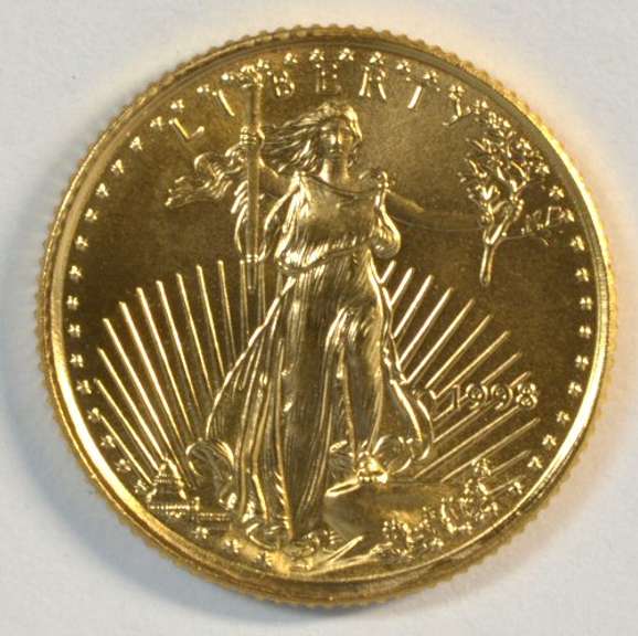 Pristine Superb Gem BU 1998 $5 Gold Eagle. Better date