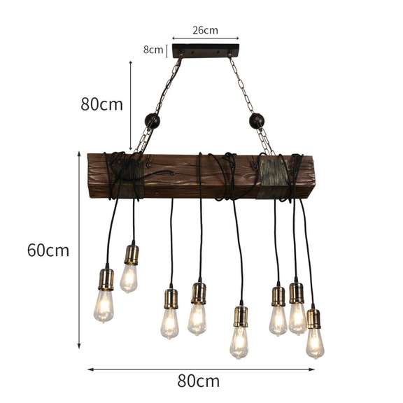Industrial Wood Pendant Light Hanging