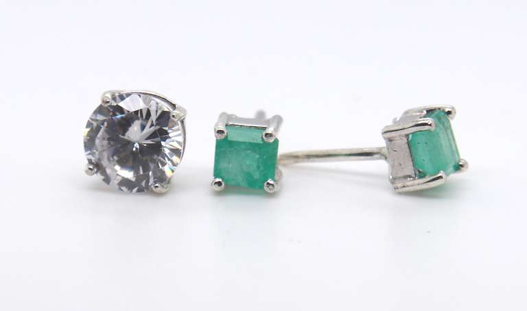 Sterling Silver gemstone Stud Earrings