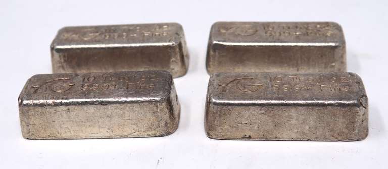 Lot of 4, 10oz Silver Bars