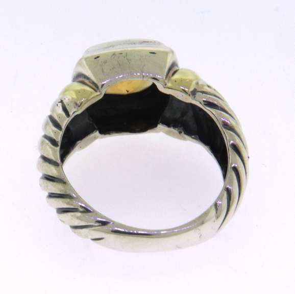 David Yurman Citrine 2 Tone Ring