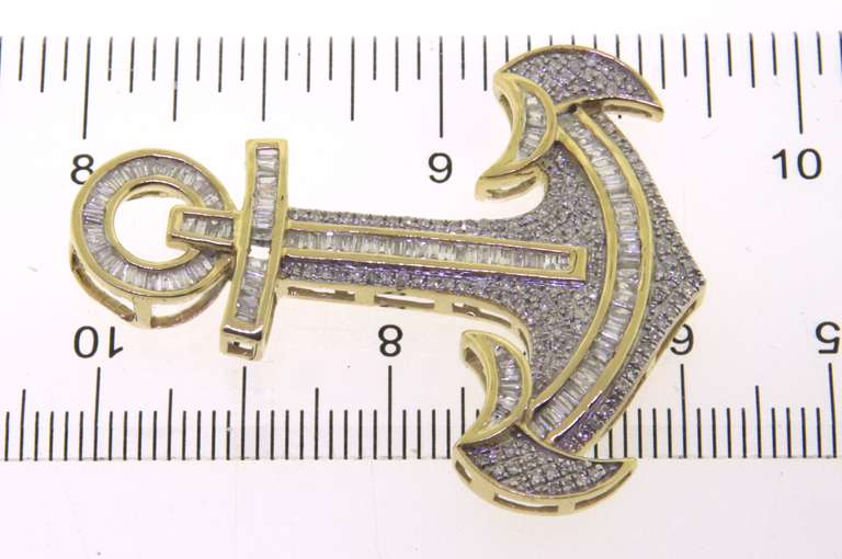 10kt Nautical Anchor Pendant with Diamonds