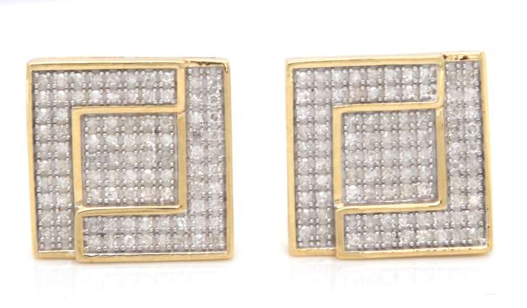 Brilliant Yellow Gold Diamond Earrings