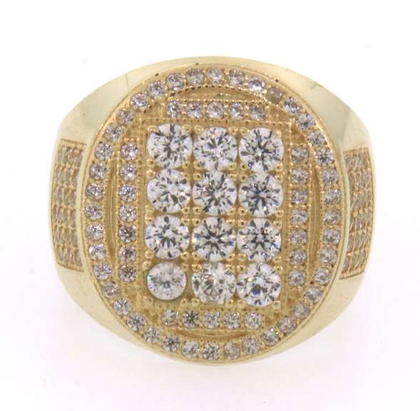 Handsome Men's Diamond Ring in 14kt Yellow Gold