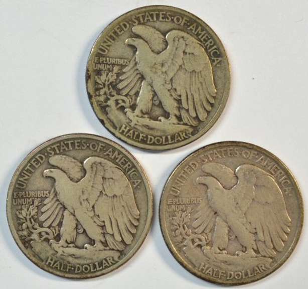 1918-P, 1918-D, & 1918-S Walking Liberty Half Dollars