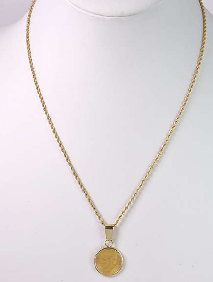 2.5 Pesos Gold Coin & Chain