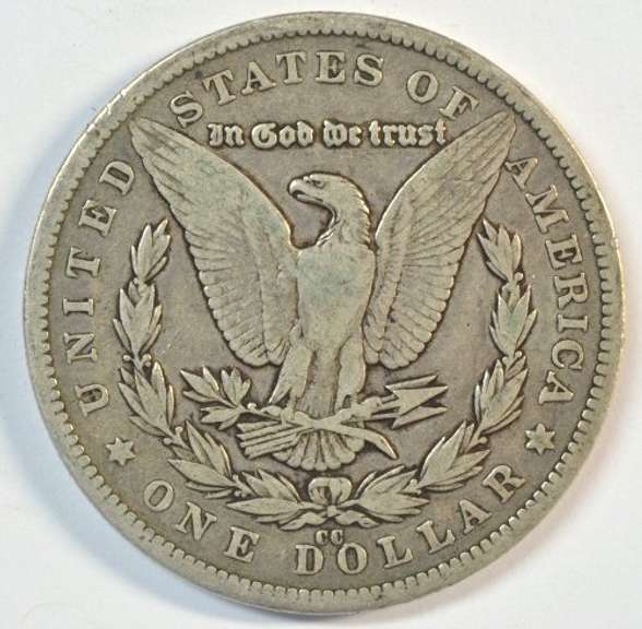 Very scarce 1880-CC Morgan Silver Dollar. Choice circ