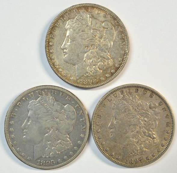 Sharp 1892-O, 1896-O, & 1897-O Morgan Silver Dollars