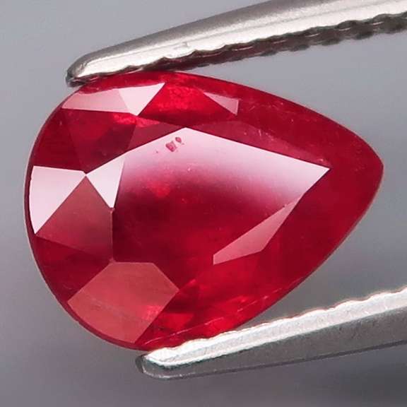 Vivid imperial red 1.85ct pear cut Sapphire