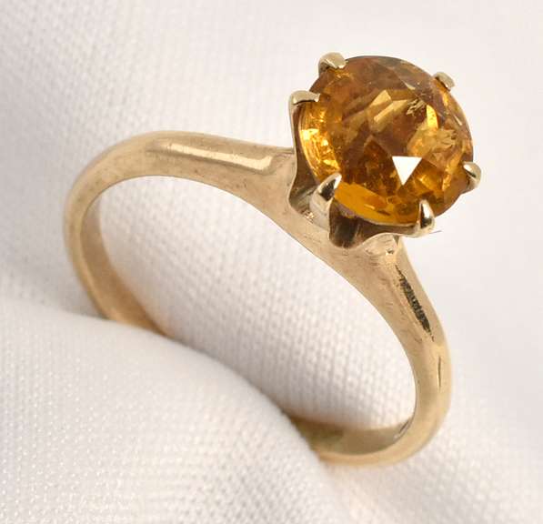 Vintage Citrine Solitaire Ring