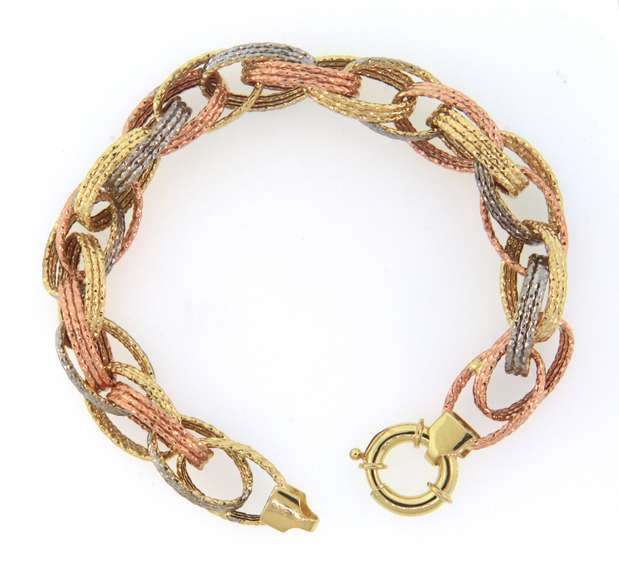 Beautiful 14kt Tri Color Gold Bracelet
