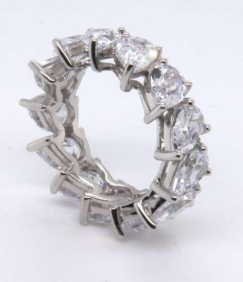 Sterling Silver CZ Eternity Band