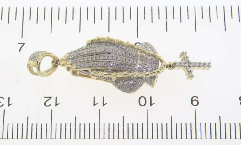 Delicate 10kt Diamond Religious Pendant