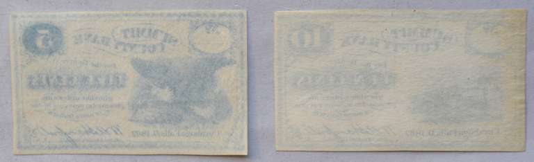 Gem Proof Summit County Bank Cuyahoga Falls Ohio 1862 5 &10 Cent Notes