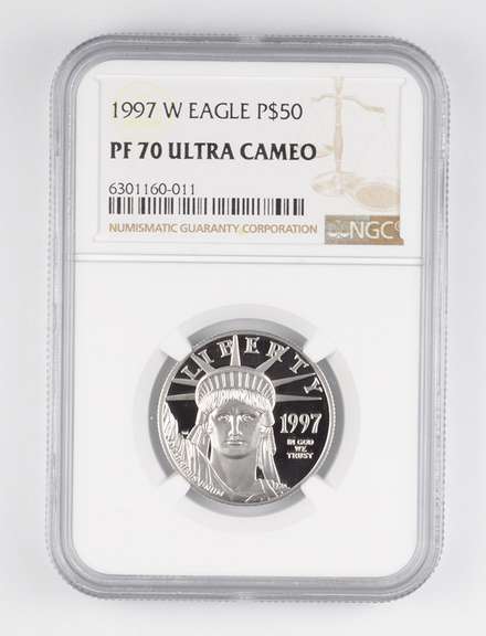 PF70 UCAM 1997-W $50 American 1/2 Oz. .999 Platinum Eagle - Graded NGC