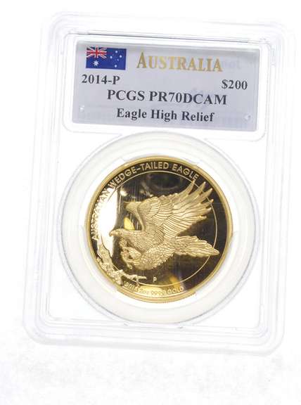 PR70DCAM 2014-P Australia 200 Dollars Eagle 2 Oz .999 Gold - PCGS