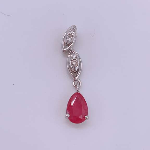 14kt Gold, Ruby, & Diamond Pendant