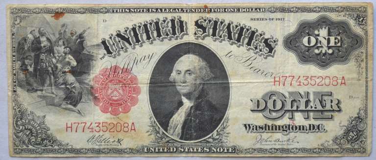 $ 1 Series Of 1917 US Note