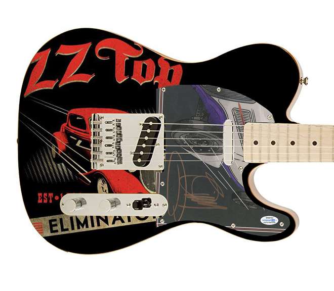 ZZ Top Billy Gibbons Autographed Signed Fender Photo Graphics Guitar ACOA