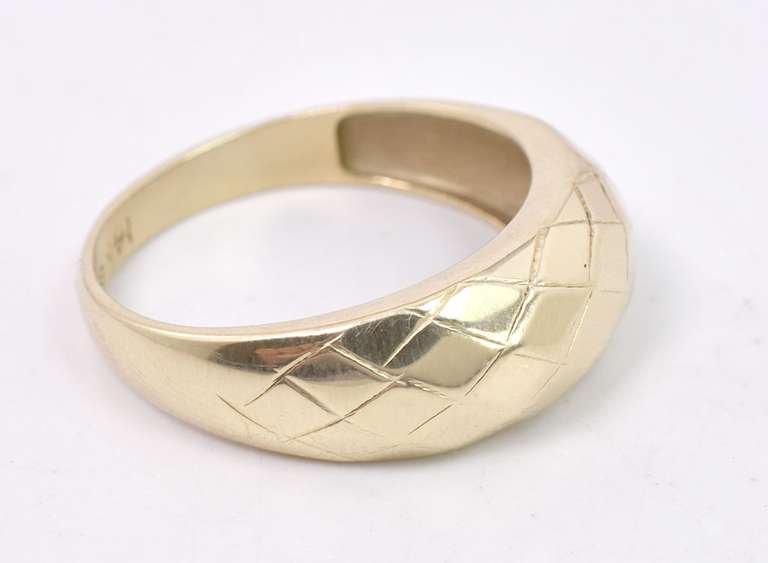 Fancy Men's Ring in 14K Yellow Gold
