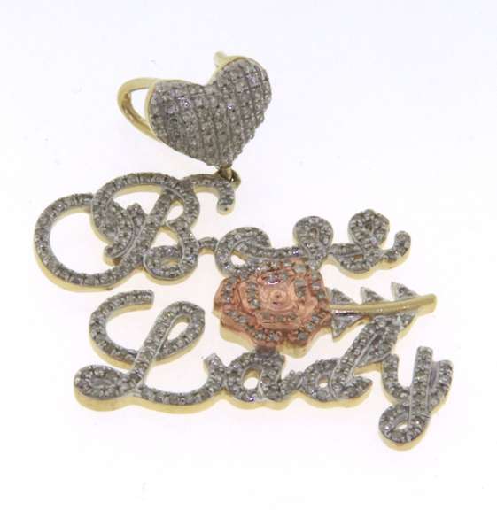 Stylish 10kt Boss Lady Diamond Pendant