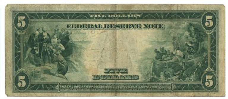 1914 Series Large Size $5 Federal Reserve Note (2-B)